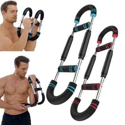 Twister Arm Exerciser with Foam Handle Adjustable Spring Workout Bar Forearm Triceps Muscle Strengthener Chest Expander Portable Home Fitness