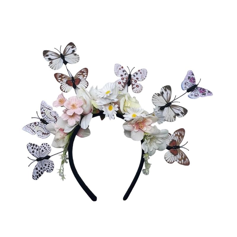 Adjustable 3D Butterfly Crowns Hairband with Bendable Wire For Special Occasion