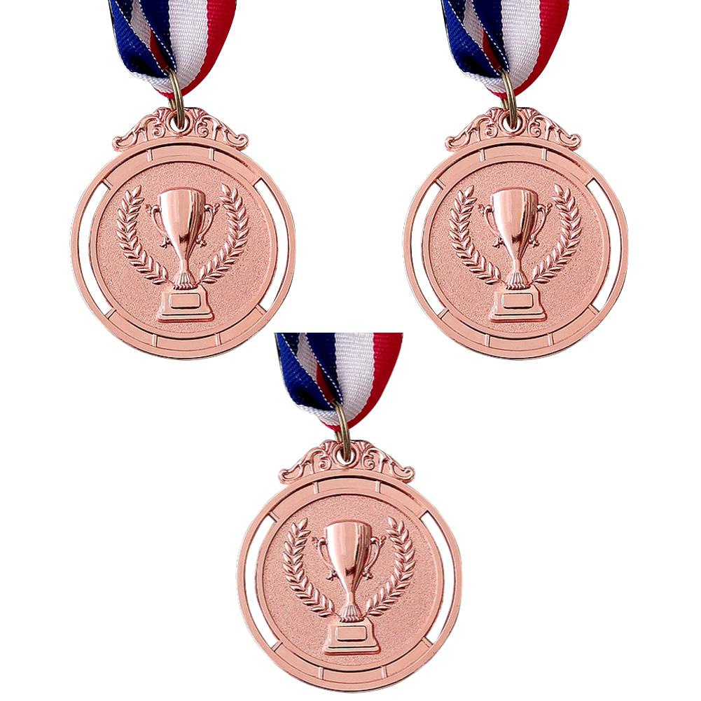 50-1PCS 2 Inches Gold Silver Bronze Award Medal with Neck Ribbon Gold Silver Bronze Prize Round for Competitions Party