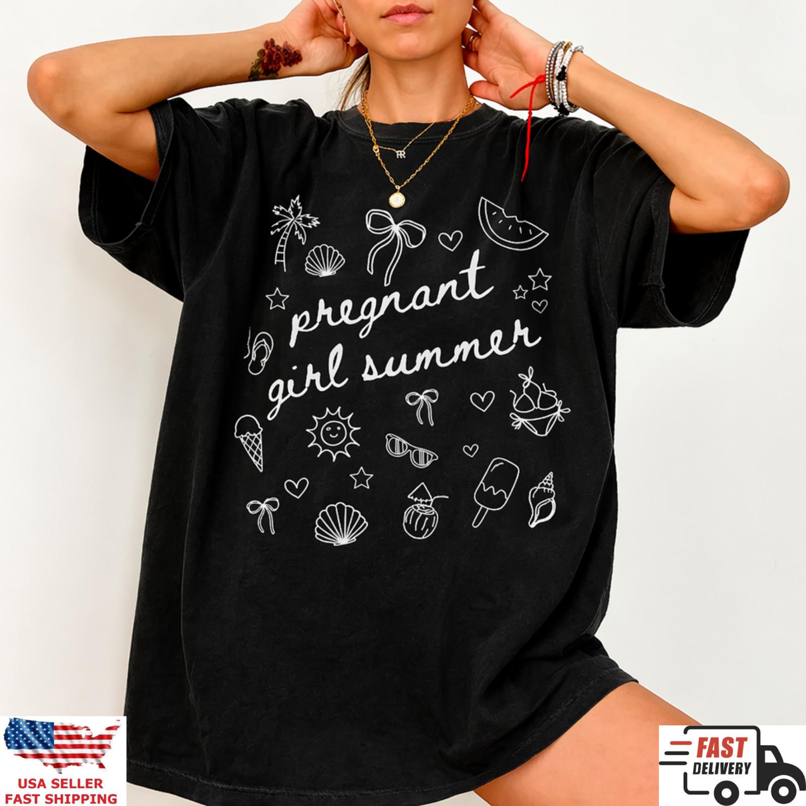 Pregnant Girl Summer Shirt Maternity Cute Mama To Be Graphic Tee XL