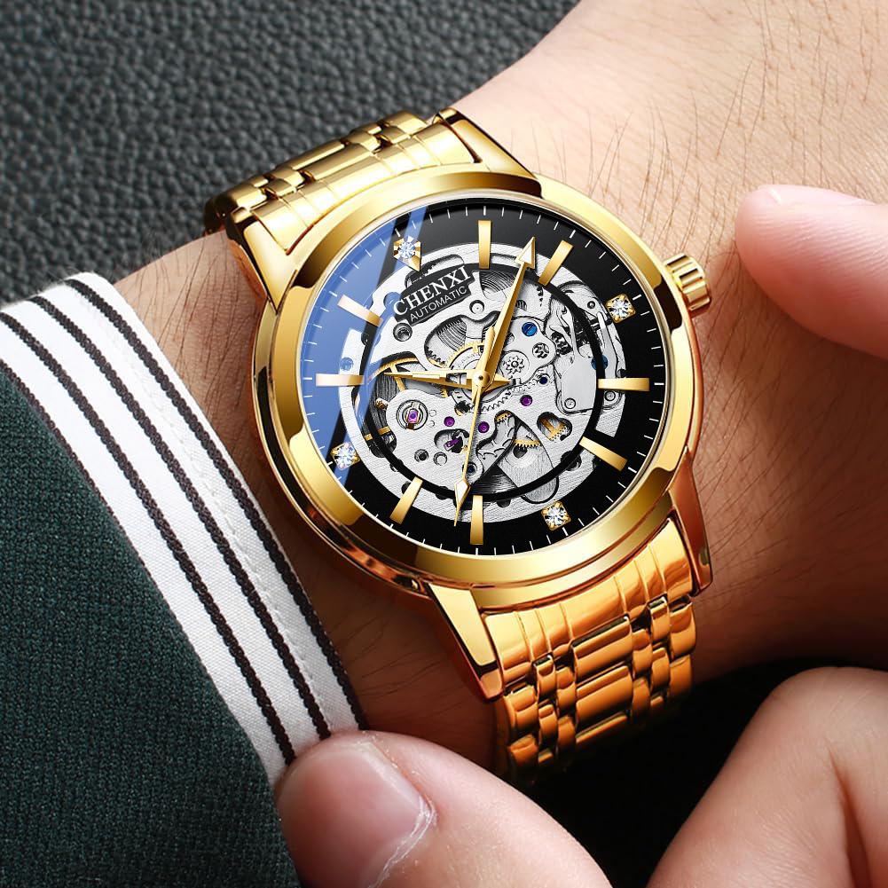 Mens Watches Fashion Luxury Hollowing Automatic Mechanical Watch Waterproof Luminous Watch For Man