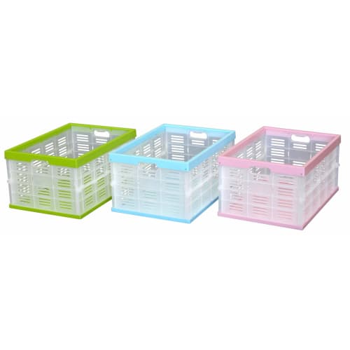 JEJ Astage Foldable Container, Blue, Approx. W35 x D49 x H25.2cm (5.6cm when folded), Ideal for Organizing Tools, Camping, BBQs, and Outdoor Gear