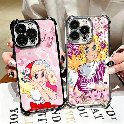 Anime Candy Candy Plating Phone Case For Iphone 16 17 Pro Max Air 16E 14 15 Plus 12 13 Mini Anti-Fall Airabag Cover