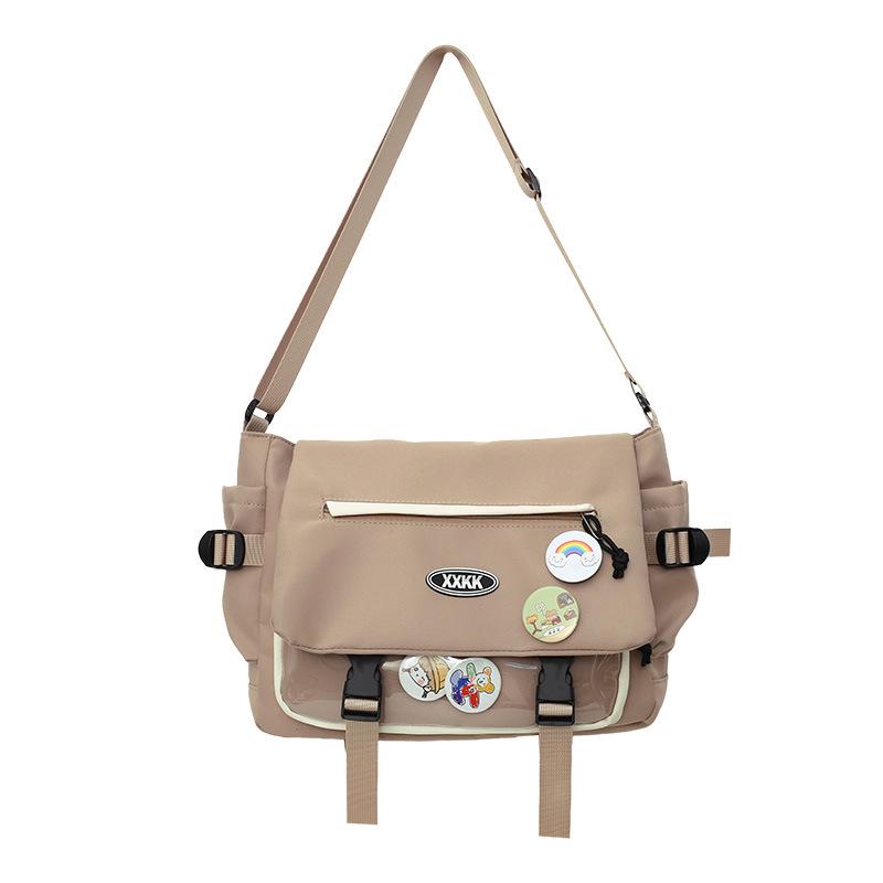 Korean-Style Versatile Messenger Backpack: Trendy Large-Capacity Crossbody for College Students