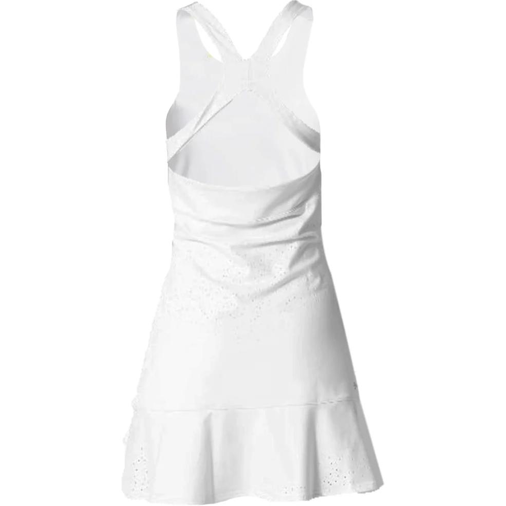 Adidas Rochie de tenis fără mâneci cu gât rotund și imprimeu logo uni pentru femei Rochii Albe HT5947