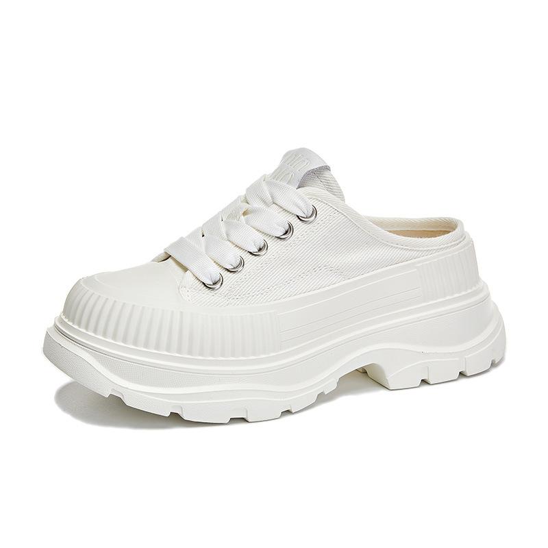 Canvas Bag Head Slippers 2025 Summer New Women's Platform Half Slippers Women's Casual Fashion Women's Shoes