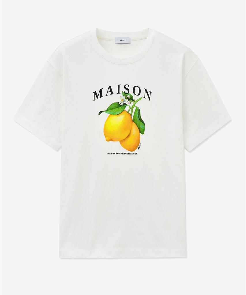 Tienjiti Lemon Graphic T-Shirt (White) Tnts5E220Wt