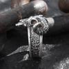 Stylish Silvery Goat Head Adjustable Ring For Men - Perfect For Everyday Wear