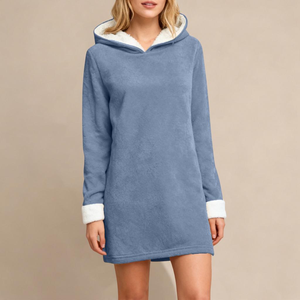 Damen Locker Einfarbiges Oberteil Verdickt und Fleece Lammfell Warm Enganliegende Basisschicht