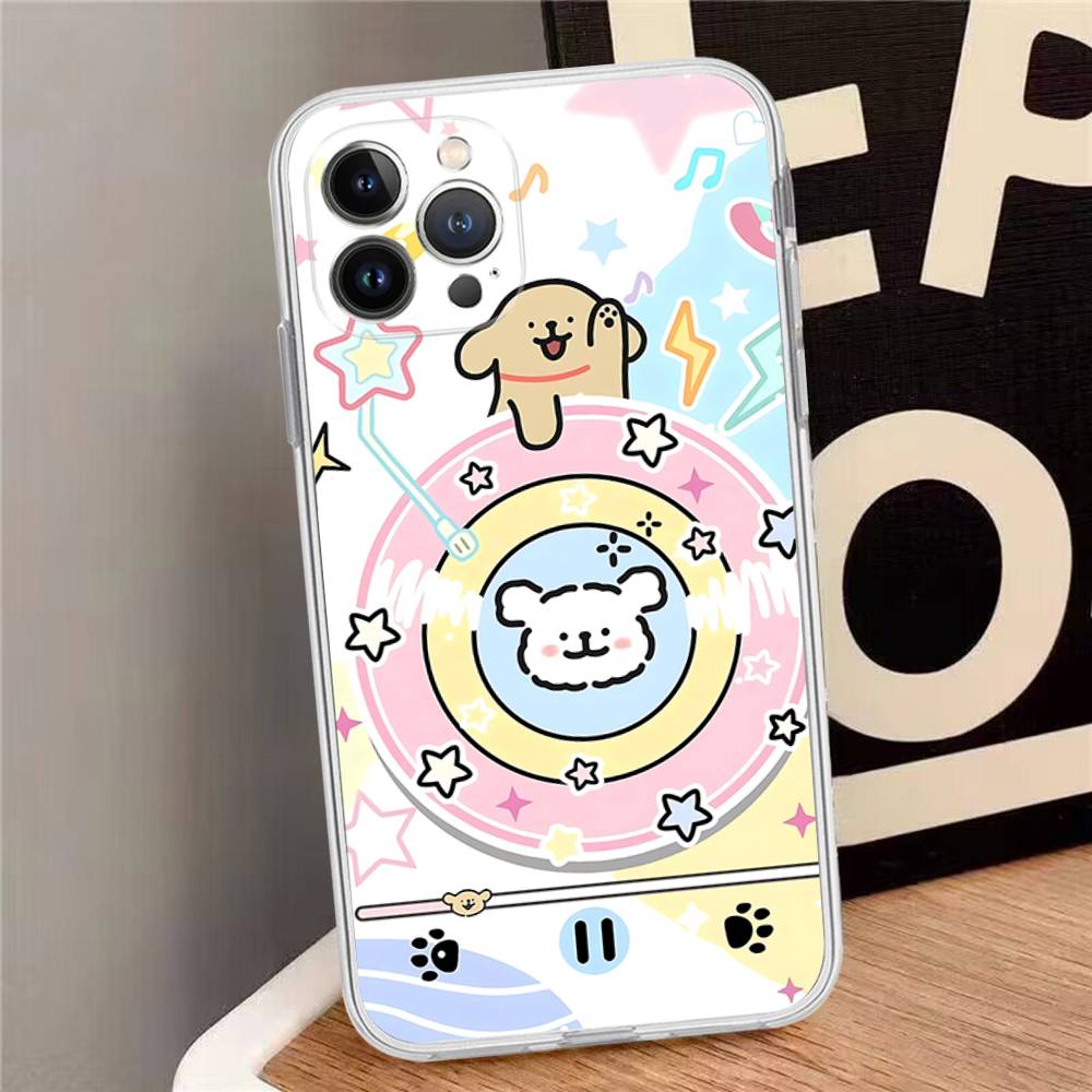 Line CARTOON P-PuppyS Phone Case For IPhone 16 15 14 11 12 13 Mini Pro XS Max Cover 6 7 8 Plus X Funda Shell
