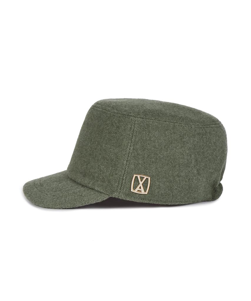 Bajal Va Square Studded Wool Bellboy Cap Green