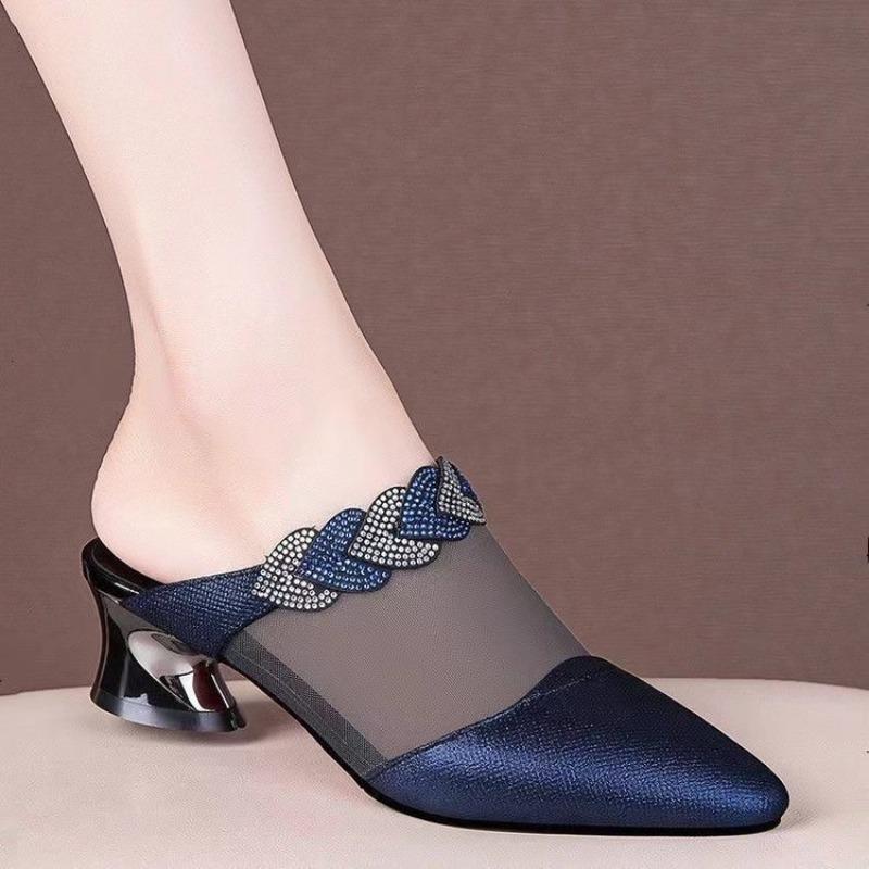 Baotou Shoes and Slippers, New Style Shoes with Thick Heels and Medium Heels, Women's Sandals