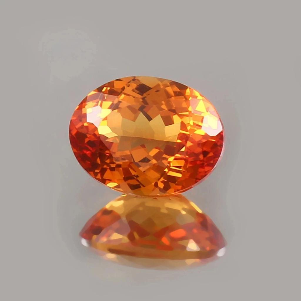 Natural 11 Ct Ceylon Orange Sapphire Oval Cut Certified Loose Gemstone
