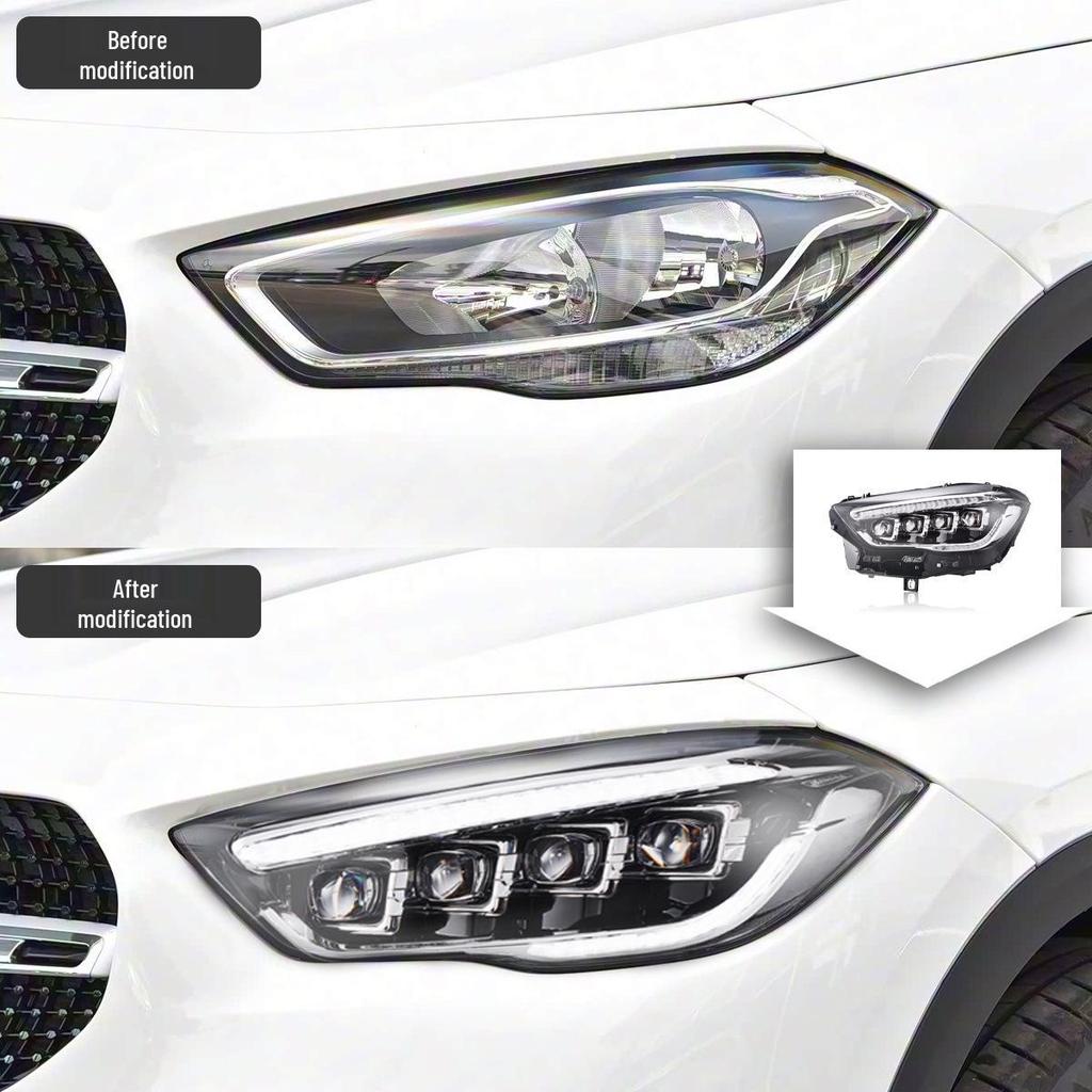 Upgrade To LED Headlights with Daytime Running Lights & Sequential Turn Signals for 2020-2025 Mercedes-Benz GLA W156 Headlight Assembly.