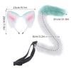 Realistic Foxes Tail And Ears Set For Women Cosplay Faux Furs Costume Headband and Tail Convention Role Play Accessories