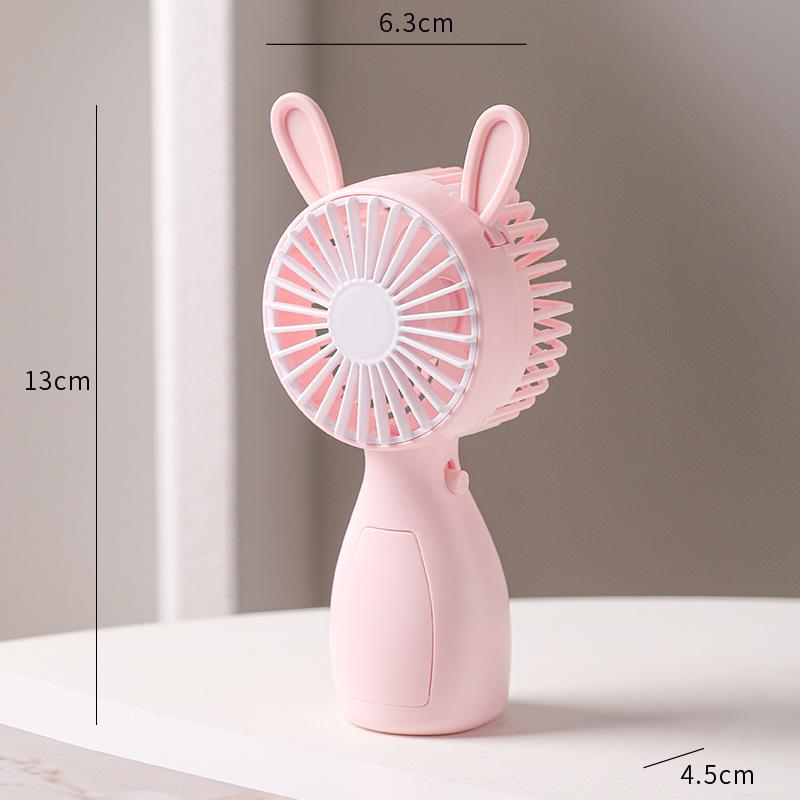 2025 New Hot-Selling Student Cartoon Handheld USB Fan with Large Lithium Battery and Lanyard