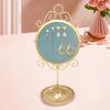 Elegant Jewelry Stand For Women Blue Mannequin Princess Dress Necklace Earring Stand Holder With Gold Accent