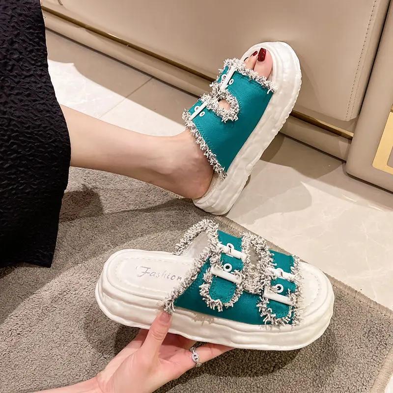 Fashion Cute Ladies Slippers And Sandals Comfortable Elegant Summer New 2024 With Promotion Hot Designer Fashion Platform Slipper Female