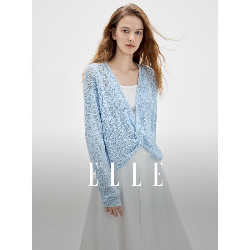 

ELLE Women s Hollow V-Neck Knit Top L