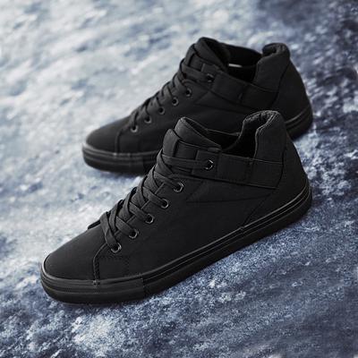 2024 Scarpe da Ginnastica Nere Uomo Scarpe in Tela Rialzanti 3cm Calzature Cool per Giovani Tessuto Traspirante Scarpe Casual da Uomo