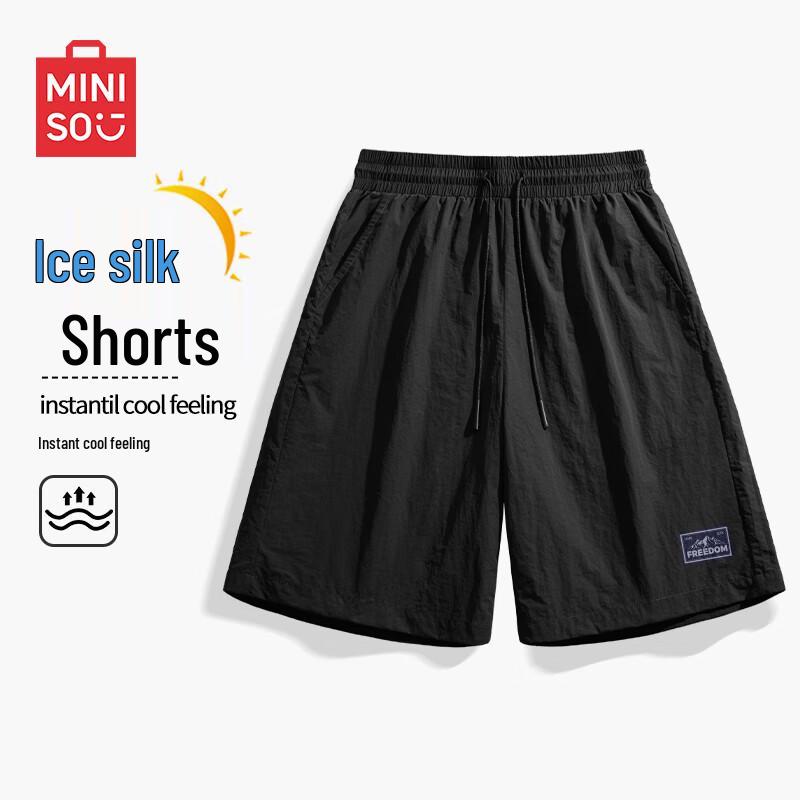 MINISO Men s Summer Ice Silk Casual Sports Shorts L