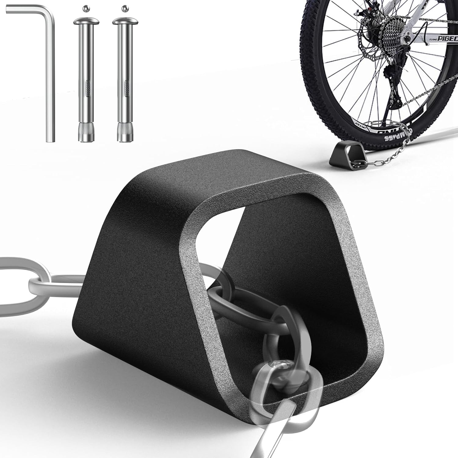 KHAMAL Security Anchor For Chain With 2 Protected Expansion Bolts - Heavy Duty Security Ground Anchor, Anti Theft Floor And Wall Ground For