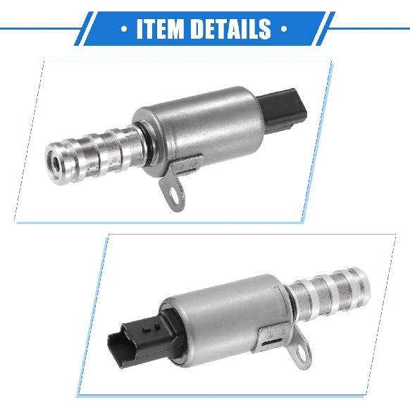 2 Pcs Oil Control Variable Valve Timing VVT Solenoid Compatible for Mini Cooper 2002-2015, Durable Metal Silver Tone Black Oil Control VVT Valve