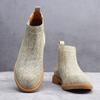 Elegantes Mens Chelsea Boots Pointed-Toe High Top Shoes Classic Leather Slip-On Ankle Boots New Arrival Male Botas Walking Shoes