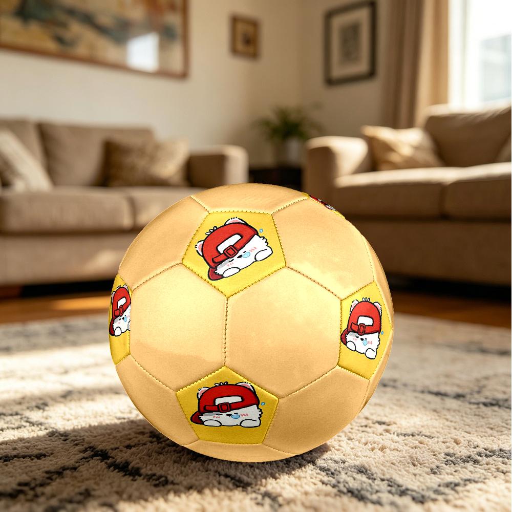 1PC Abstract Minimalist Hat Cute Cat Soccer Ball Size 5 Football Machine Sewn Indoor/Outdoor Universal Football Gift W99