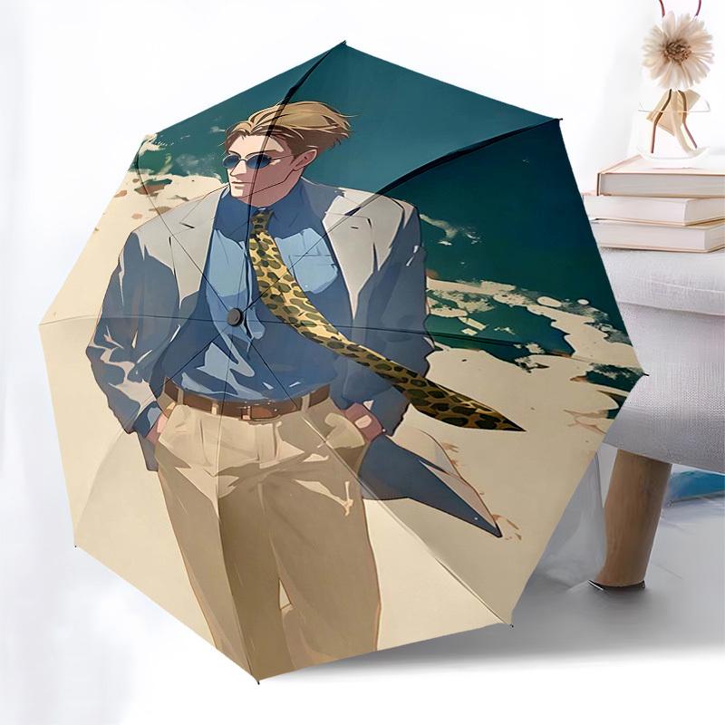 

1pc Leopard Print Automatic Folding Umbrella - Portable 3-Fold Design with 8-Bone Iron Frame, Perfect for Outdoor Use, Festive Gifts, Travel, Daily Us