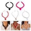 Elegante Collar de Corazón Grande con Cuentas que Simboliza Amor Eterno y Sofisticación para Mujeres Jóvenes a la Moda