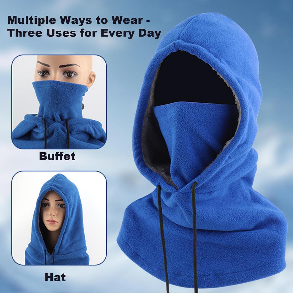Cycling Face Cover Fleece Warm Neck Warmer Thickened Thermal Neck Hood Hat For Women Runners Cyclists Camping Cycling