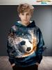 Kids Clothes Boys Hoodies Long Sleeve 3D Football Print Children Spring Fall Clothes Casual Outdoor Active Boys Clothing Tops