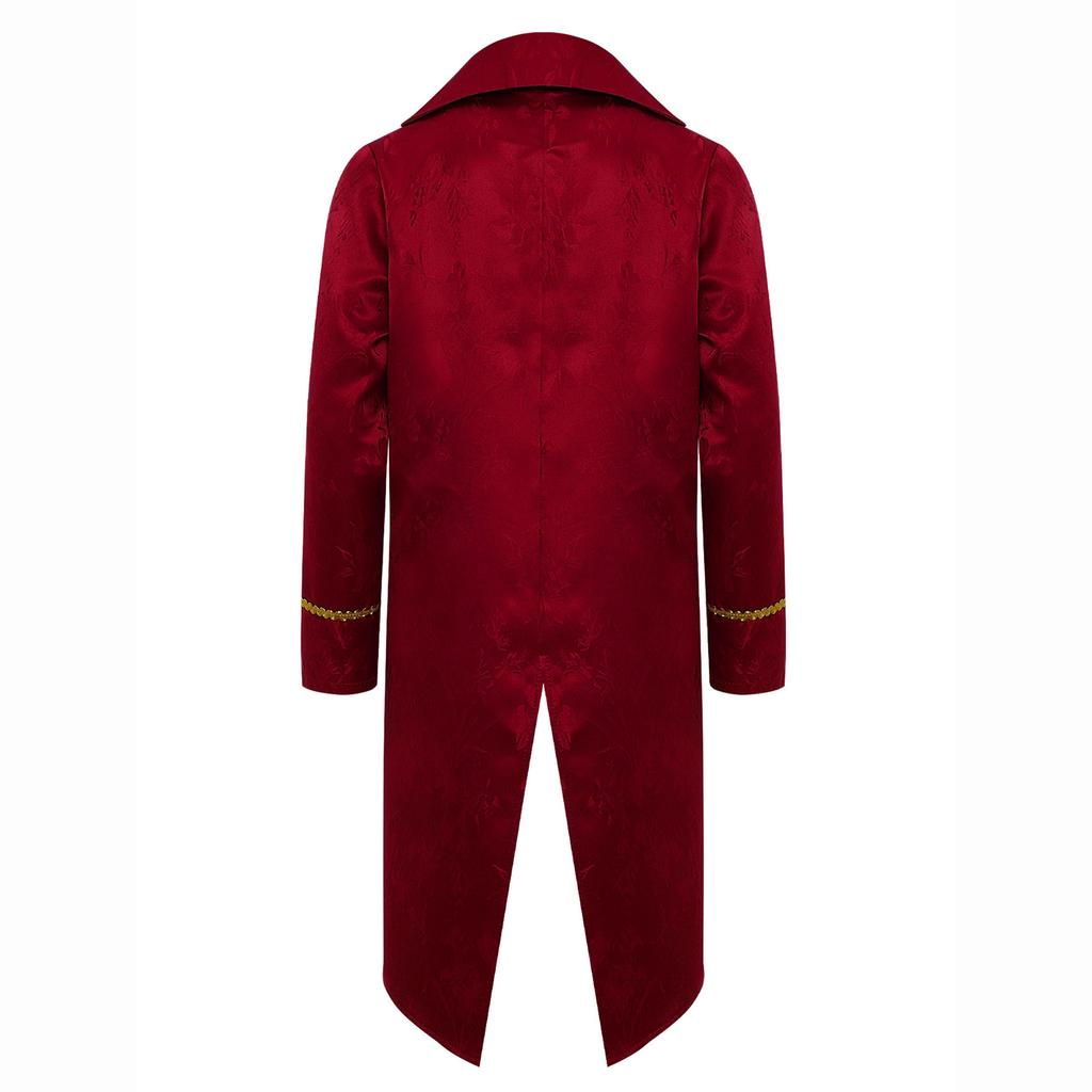 Jungen Mittelalter Renaissance Viktorianische Jacke Umlegekragen Langarm Fake Two-in-One Spitzenstickerei Frack