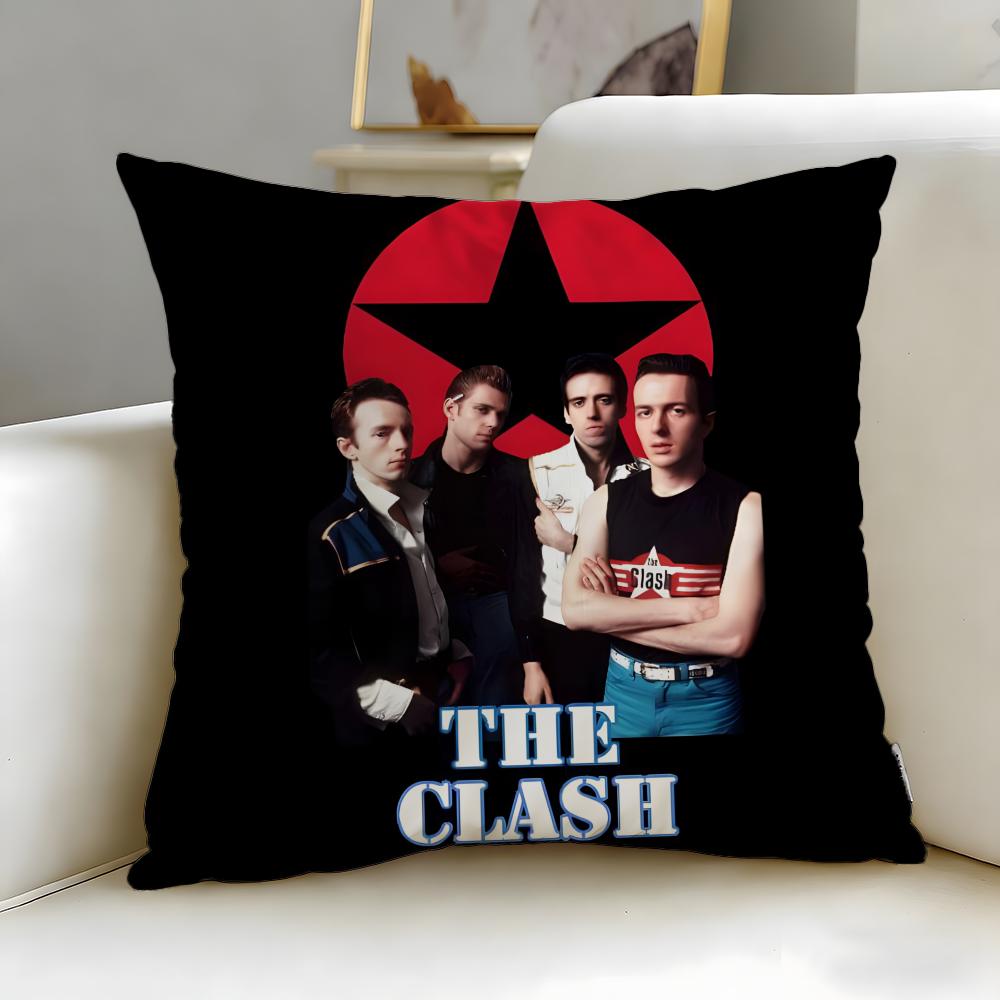 classic band The Clash Cushion Cover Soft  EasyWash Pillow Case  Versatile for Couch Bed Travel and Office