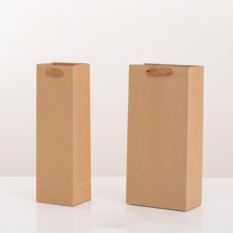 

10Pcs Red Wine Packaging Paper Bags Single And Double Wine Thick Reinforced Handbag Festive Beverage Dry Red Decoration Gift Bag single wine bag
