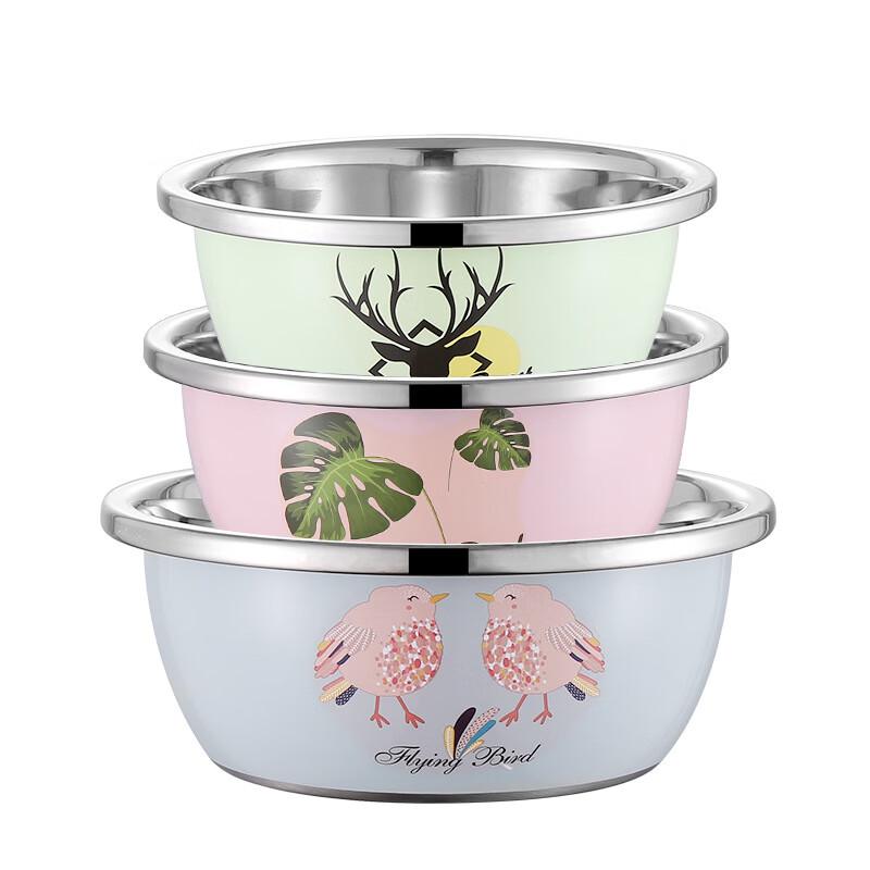 Happy Chef Cartoon Stainless Steel Mixing Bowl Set (22-24-26cm)