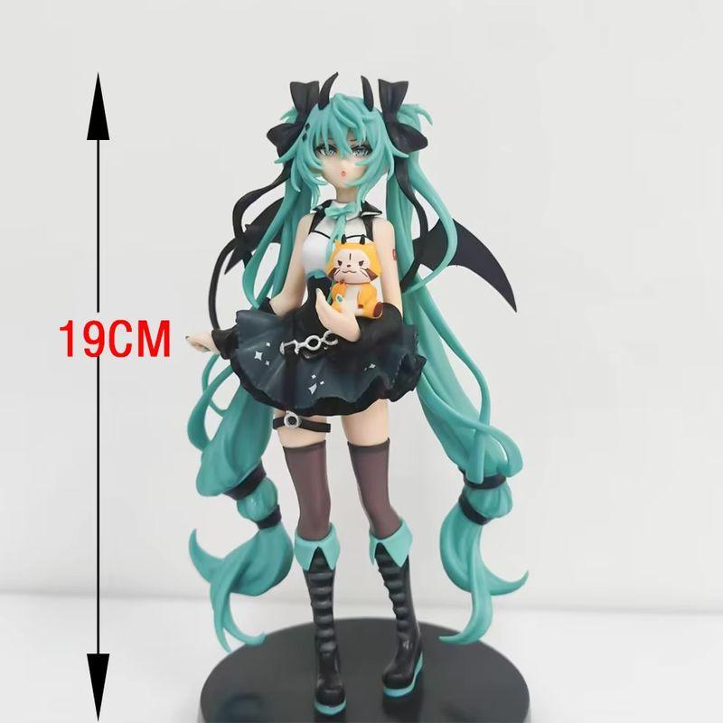 Hot 19Cm Hatsune Miku Anime Little Devil Raccoon Kawaii Action Figure Pvc Doll Model Figure Toys Desktop Decoration Holiday Gift