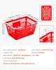 Shopping Baskets, 12 PCS, 21L Stackable PE Plastic Grocery Baskets with Handles, Dense Mesh Structure, Holds up to 9.07kg, Portable for Grocery,