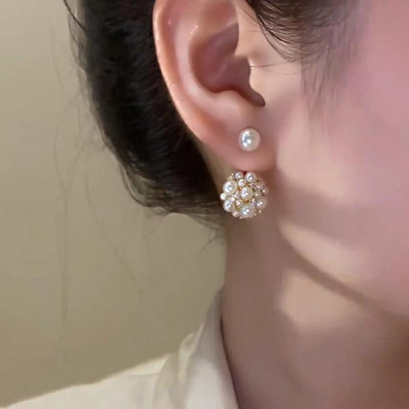 Lightweight Luxury Shiny Cubic Zirconia Faux Pearl Drop Earrings for Women Fashion Dangling… More