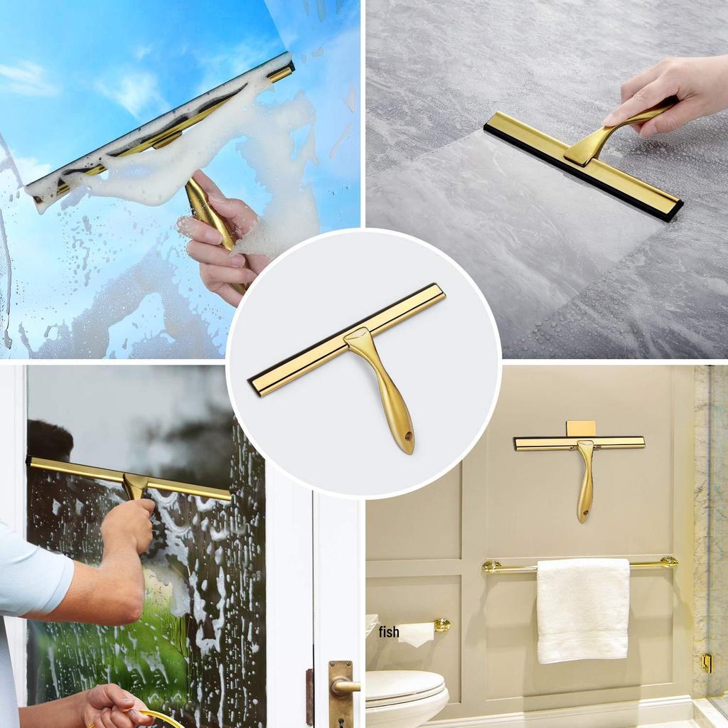 Stainless Steel & Zinc Alloy Window Squeegee – Glass Brush & Shower Scraper