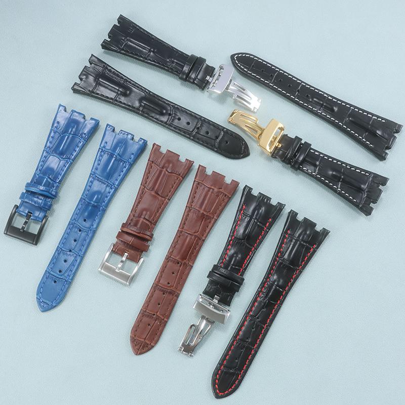 BRETA Echtes Leder Uhrenarmband für Audemars Piguet Royal Oak Offshore 15710 15703 26470 Armband für AP Faltschließe 28mm