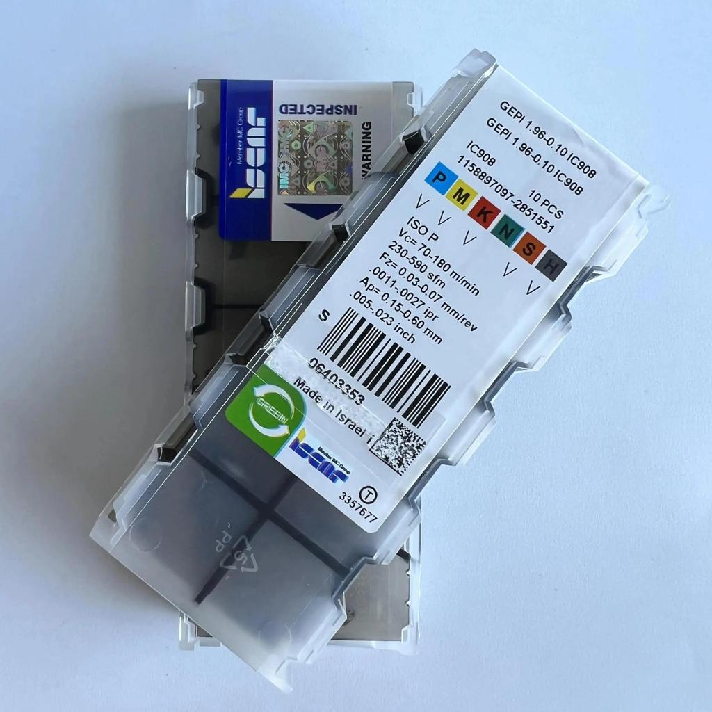 ISCAR / GEPI1.96-0.10 IC908 /Industrial indexable Carbide Inserts 10 PCS