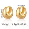 Vintage Chunky Stainless Steel Hoop Earrings For Women Fashion Simple Round Circle Simple Earrings Party Jewelry Holiday Gifts
