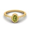 Bezel Set 0.67 Ctw Oval Peridot 925 Sterling Silver Gold Vermeil Solitaire Women Wedding Ring