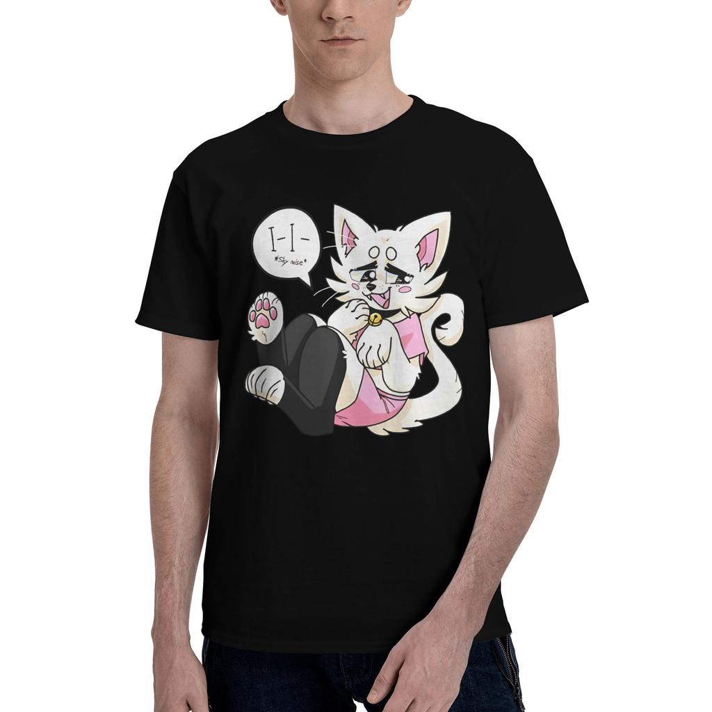 Men Women's Cute Cat Boykisser T Shirt  100% Cotton Tops Novelty Short Sleeve Round Collar Tees Plus Size T-Shirts