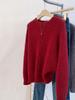 Women's Christmas Red Wool-Cashmere Sweater: Bright, Soft, Loose-Fit for Autumn/Winter