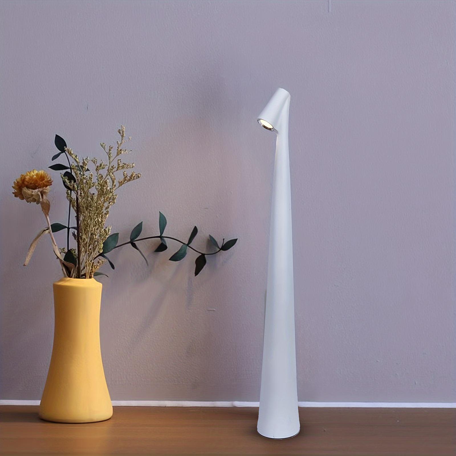 

1 шт. перезаряжаемая беспроводная настольная лампа, портативная светодиодная сенсорная лампа с 3 уровнями яркости и регулировкой яркости, светодиодная настольная лампа на батарейках, уличный настольный светильник белый