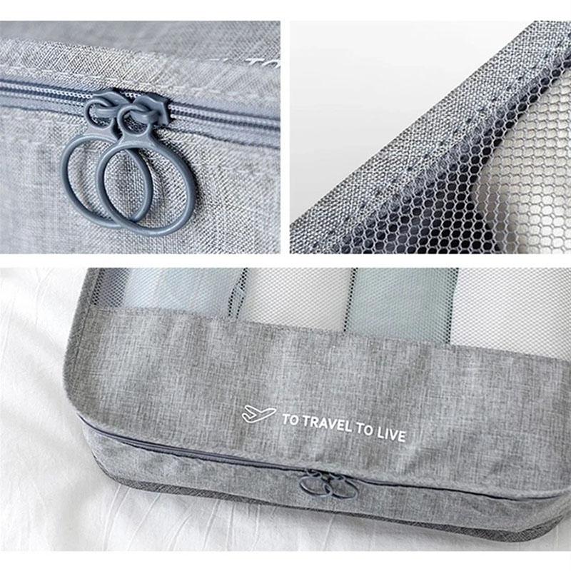 7-teiliges Reise-Aufbewahrungs-Organizer-Set Wasserdichte Packwürfel für Gepäck Kleidung Unterwäsche Schuhe Tasche für Reise Geschäftsreise