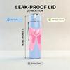 1PC Simple Large Pink Bow 750ml Color Plastic Sports Water Bottle Leakproof Flip Straw Lid Suitable for Sports Office Home Use